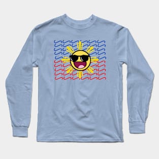 Laughing Emoji Sun / Baybayin word HA HA HA.... Long Sleeve T-Shirt